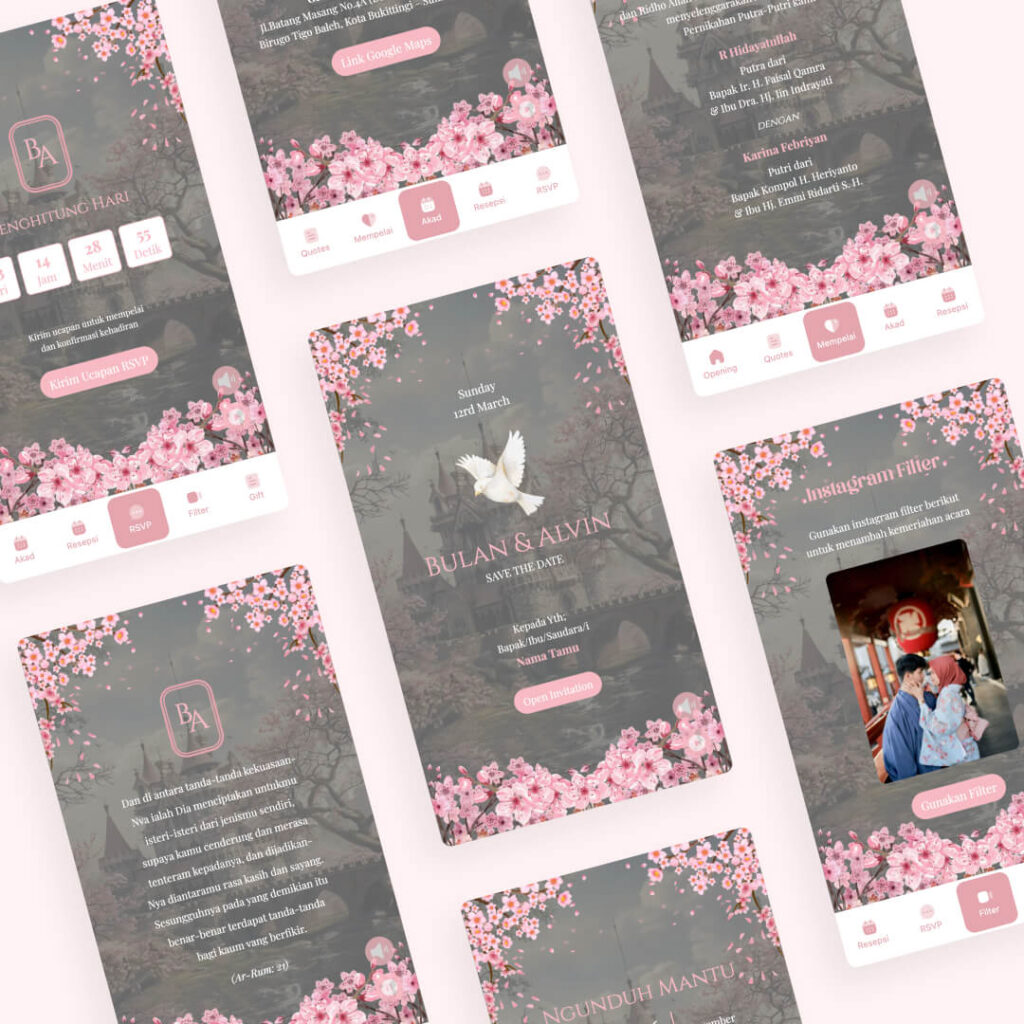 Sakura Castle Undangan Pernikahan Digital Tema Sakura