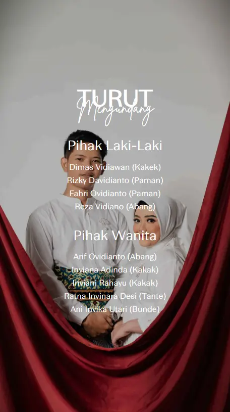 Contoh Turut Mengundang Dalam Undangan Pernikahan Digital
