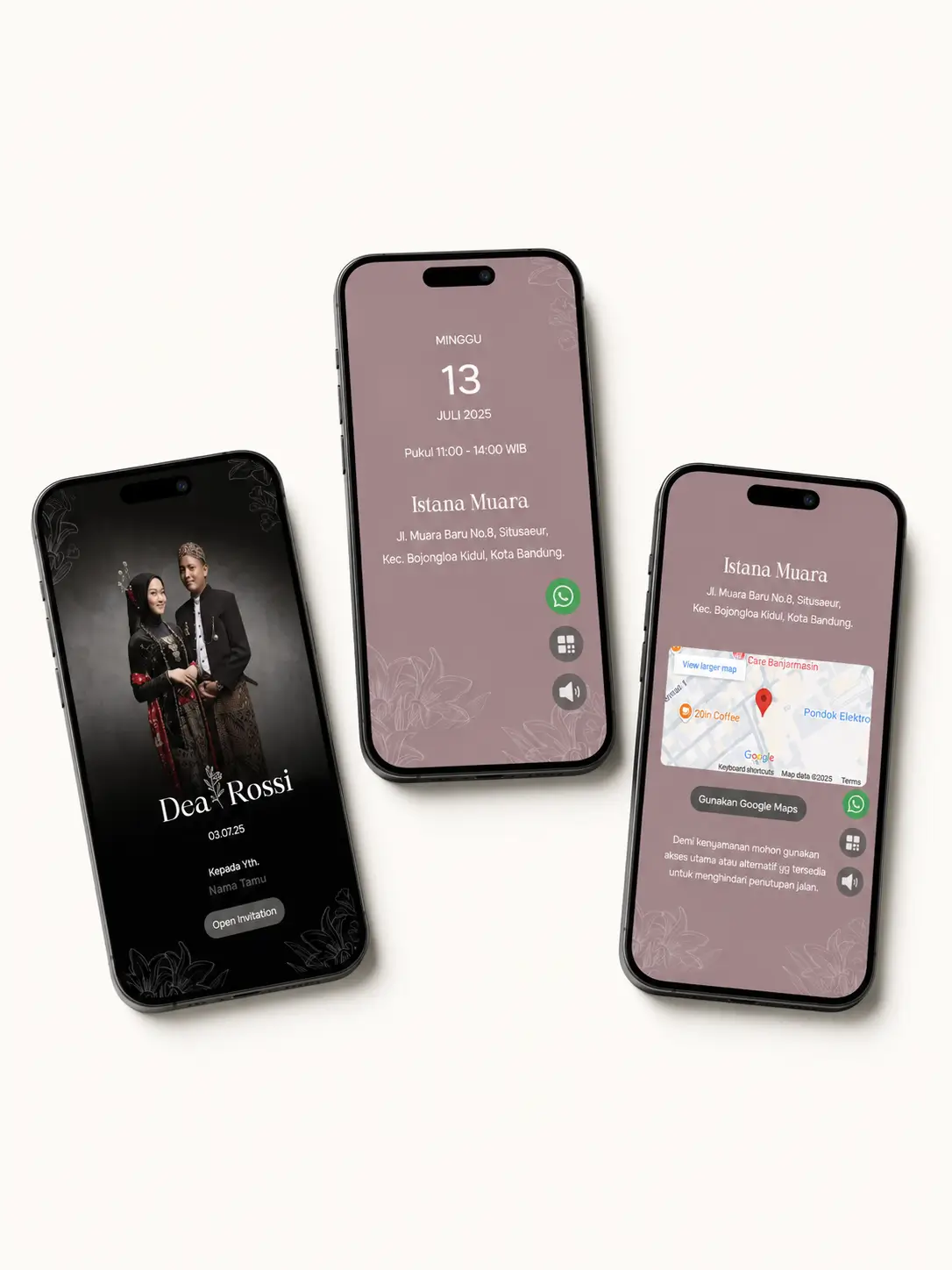 Desain undangan digital online Acaranya.id untuk pernikahan ulang tahun dan acara lainnya